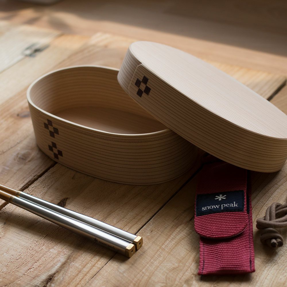 わっぱ弁当ワッパMサイズ国産曲げわっぱ小判型弁当箱ランチボックス日本製鳥取智頭白木仕上げ