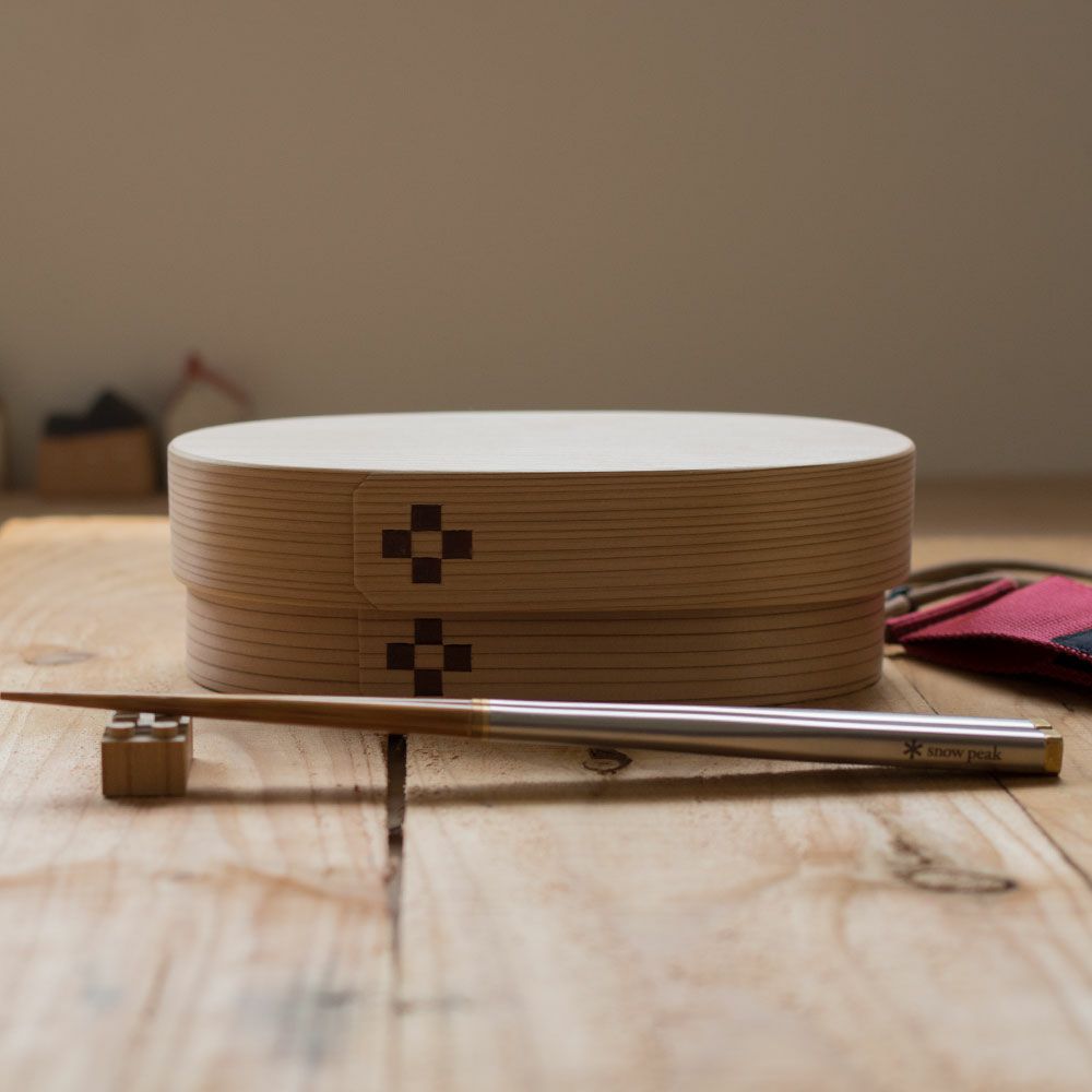 わっぱ弁当ワッパLサイズ国産曲げわっぱ小判型弁当箱ランチボックス日本製鳥取智頭白木仕上げ