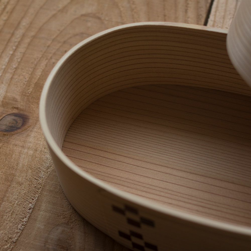 わっぱ弁当ワッパLサイズ国産曲げわっぱ小判型弁当箱ランチボックス日本製鳥取智頭白木仕上げ