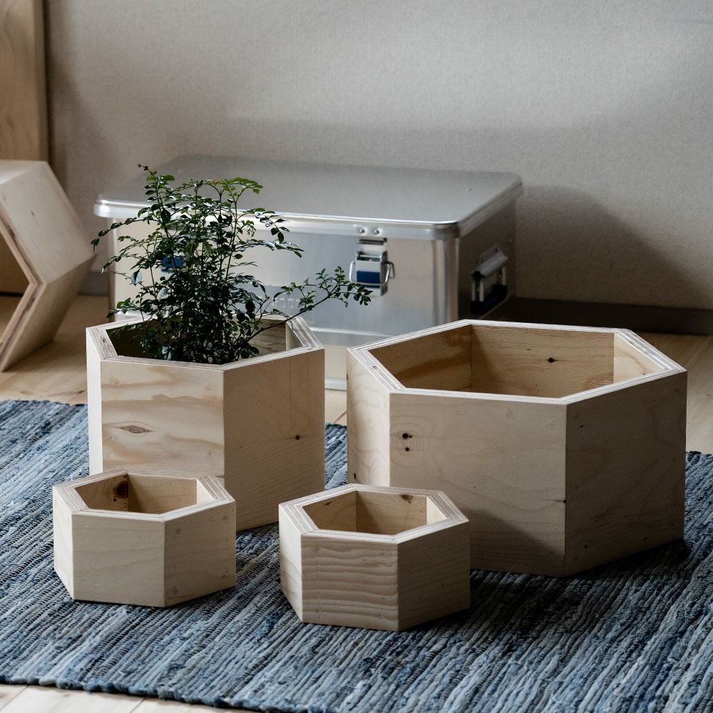 ハニカムシェルフBOX4セットヘキサ6角形収納ディスプレイ什器シェルフボックスBOX本立て木製合板