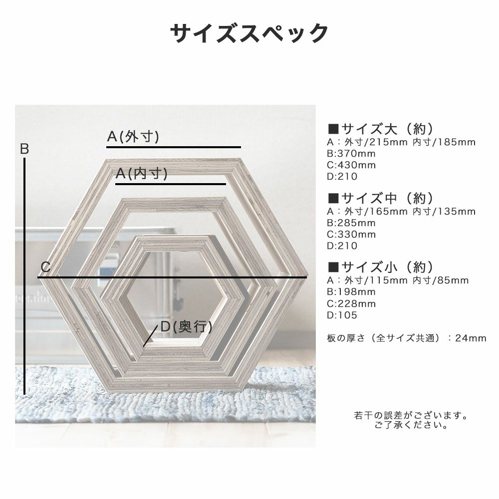 ハニカムシェルフBOX4セットヘキサ6角形収納ディスプレイ什器シェルフボックスBOX本立て木製合板