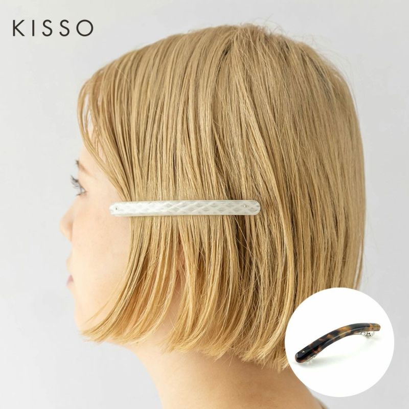 KISSOBarretteバレッタ日本製ヘアアクセサリー大きめ10.8cmおしゃれギフトプレゼント