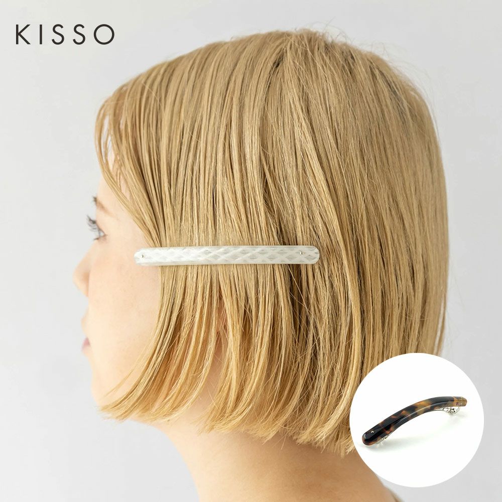 KISSOBarretteバレッタ日本製ヘアアクセサリー大きめ10.8cmおしゃれギフトプレゼント