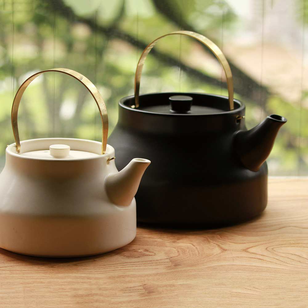 かもしか道具店陶のやかん1.0L1.8L日本製直火耐熱陶器