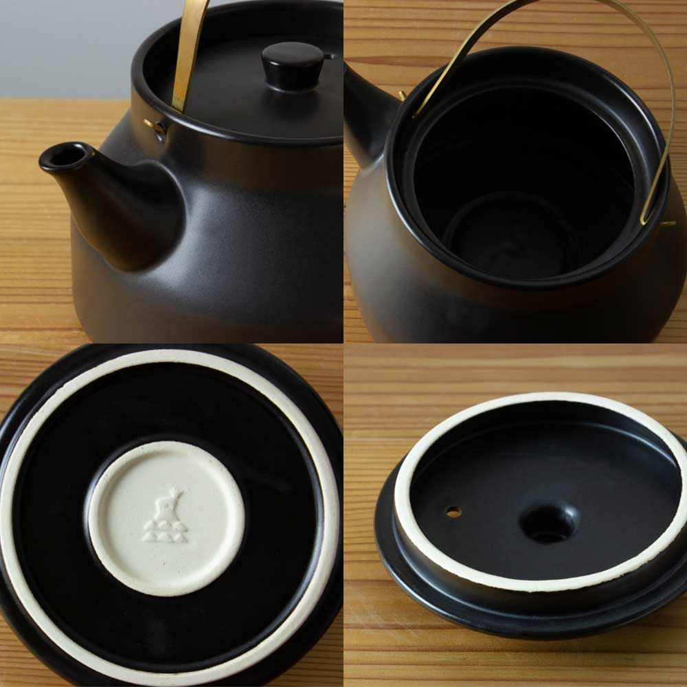 かもしか道具店陶のやかん1.0L1.8L日本製直火耐熱陶器