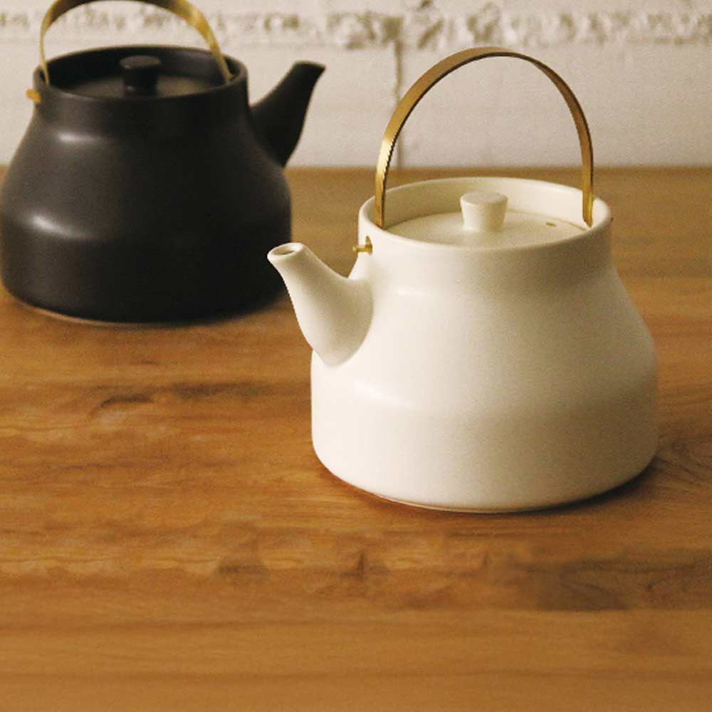 かもしか道具店陶のやかん1.0L1.8L日本製直火耐熱陶器