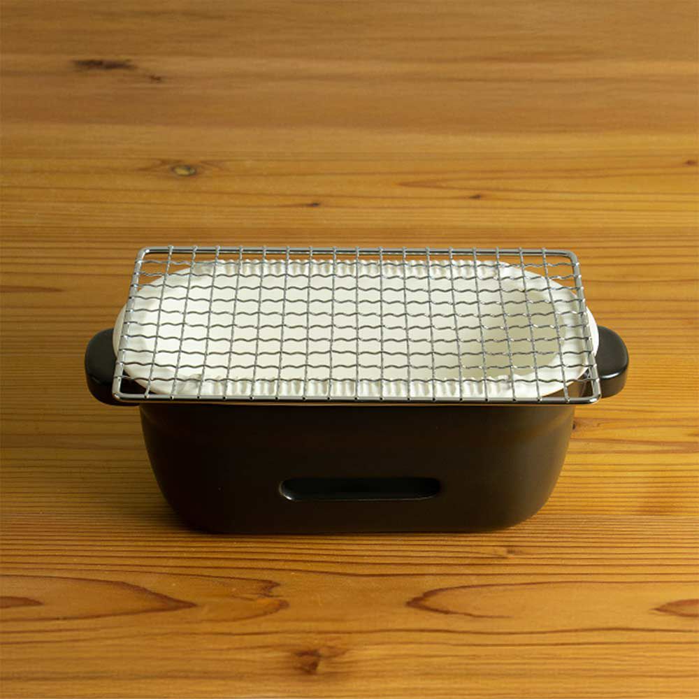 かもしか道具店陶の炭火コンロ角日本製耐熱陶器調理器具コンパクト