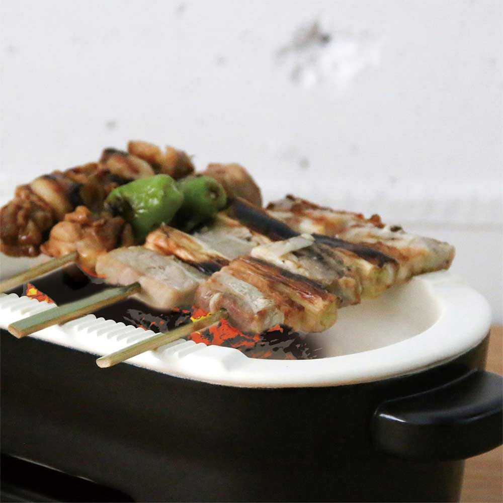 かもしか道具店陶の炭火コンロ角日本製耐熱陶器調理器具コンパクト