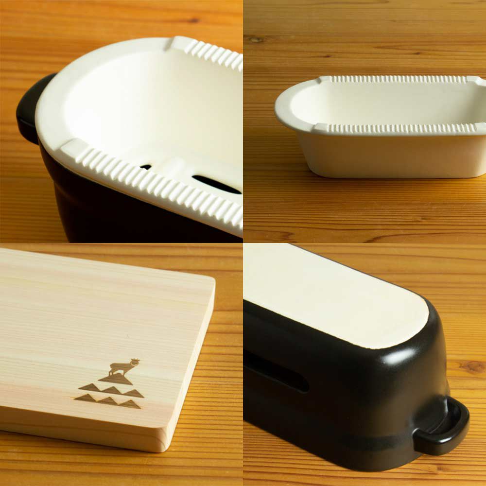 かもしか道具店陶の炭火コンロ角日本製耐熱陶器調理器具コンパクト