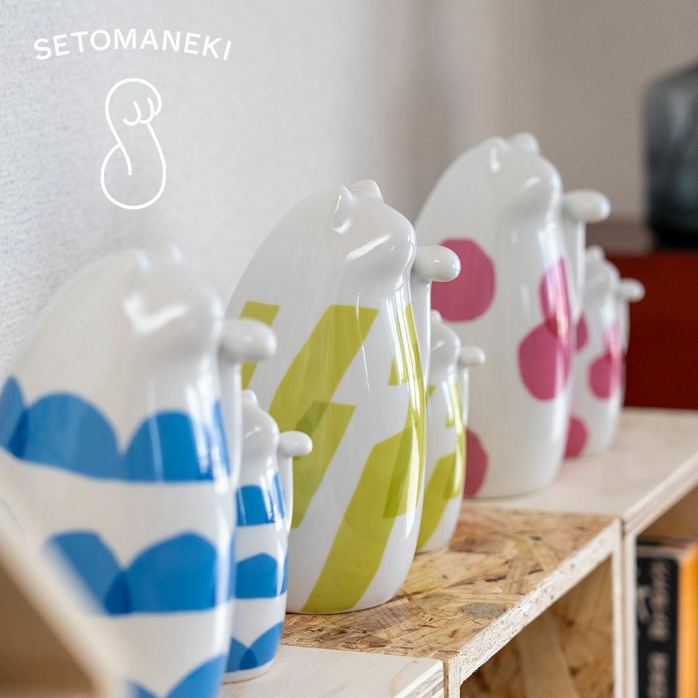 SETOMANEKI＆MASARUSUZUKI招き猫SETOMANEKI鈴木マサルコラボ北欧瀬戸焼インテリア縁起物ギフト日本製