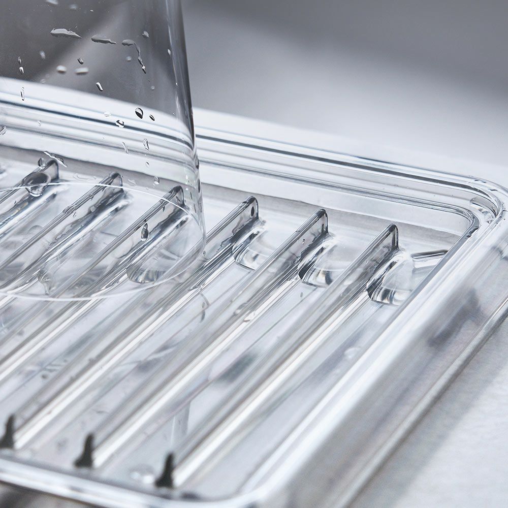 スタンディングドレイナー生活感が出ない水切りStandingDrainertidyティディ水切りトレートレイ水切りかごコンパクト省スペース透明クリアスケルトンキッチンシンク