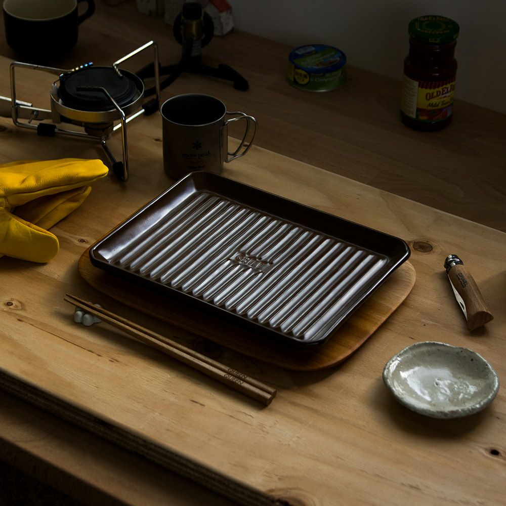 TOOLSグリルプレートLサイズツールズアウトドア焼き魚キャンプグランピングベランピングイブキクラフト伊吹クラフト陶器製日本製