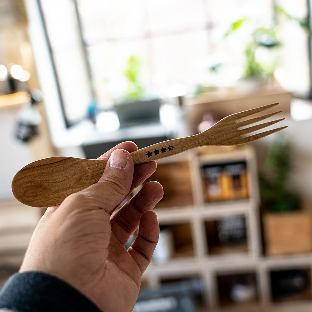 ウッデンキャンプスポークWOODENCAMPSPORK4Pセット&NUTアウトドアスプーンフォークカトラリー