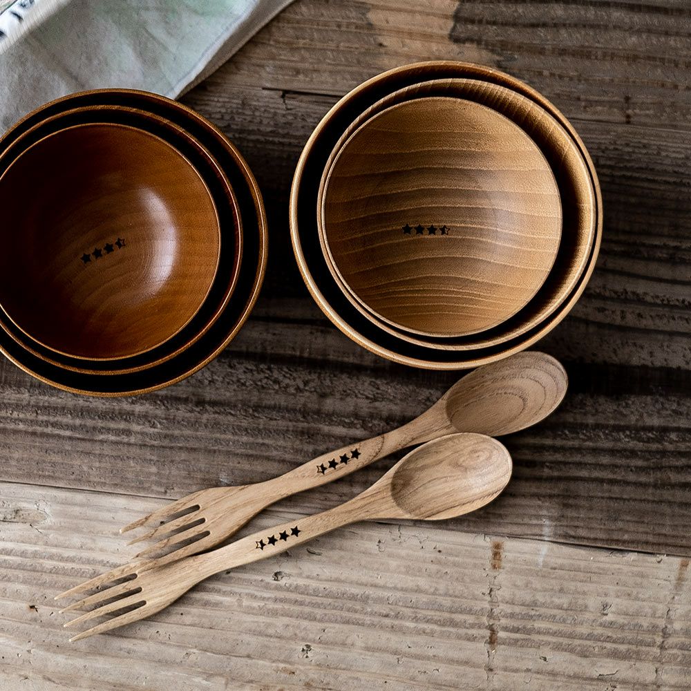 ウッデンキャンプスポークWOODENCAMPSPORK4Pセット&NUTアウトドアスプーンフォークカトラリー