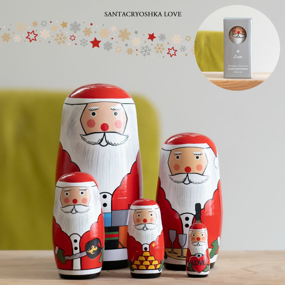 SANTACRYOSHKALOVEマトリョーシカサンタクロースクリスマスDETAILオブジェ北欧