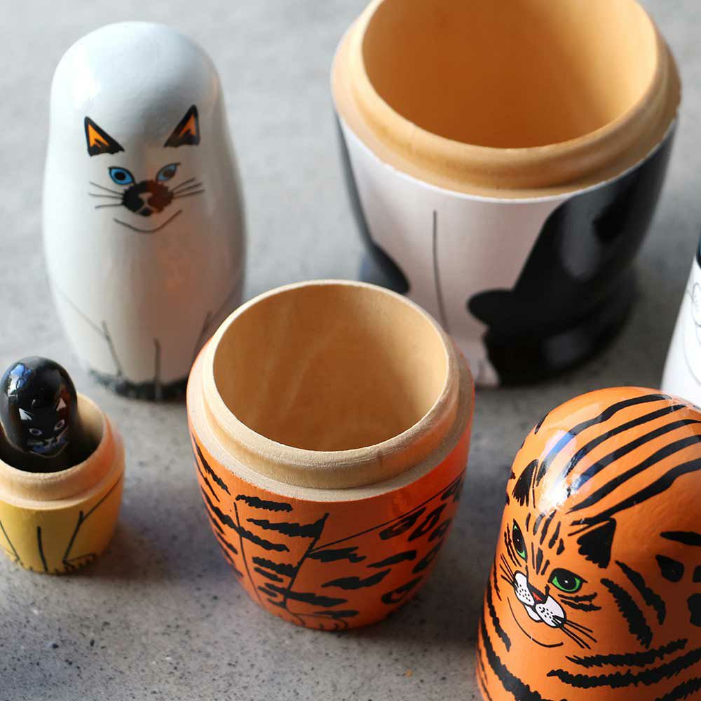 マトリョーシカFeline5MIDORIKOMATSUDETAILオブジェ猫置物